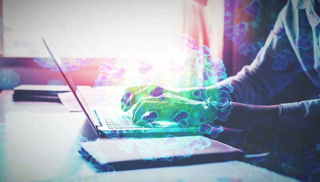 Employee working from home on a laptop